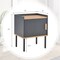 Costway Nightstand Bedside End Table with Door Cabinet for Living Room Bedroom